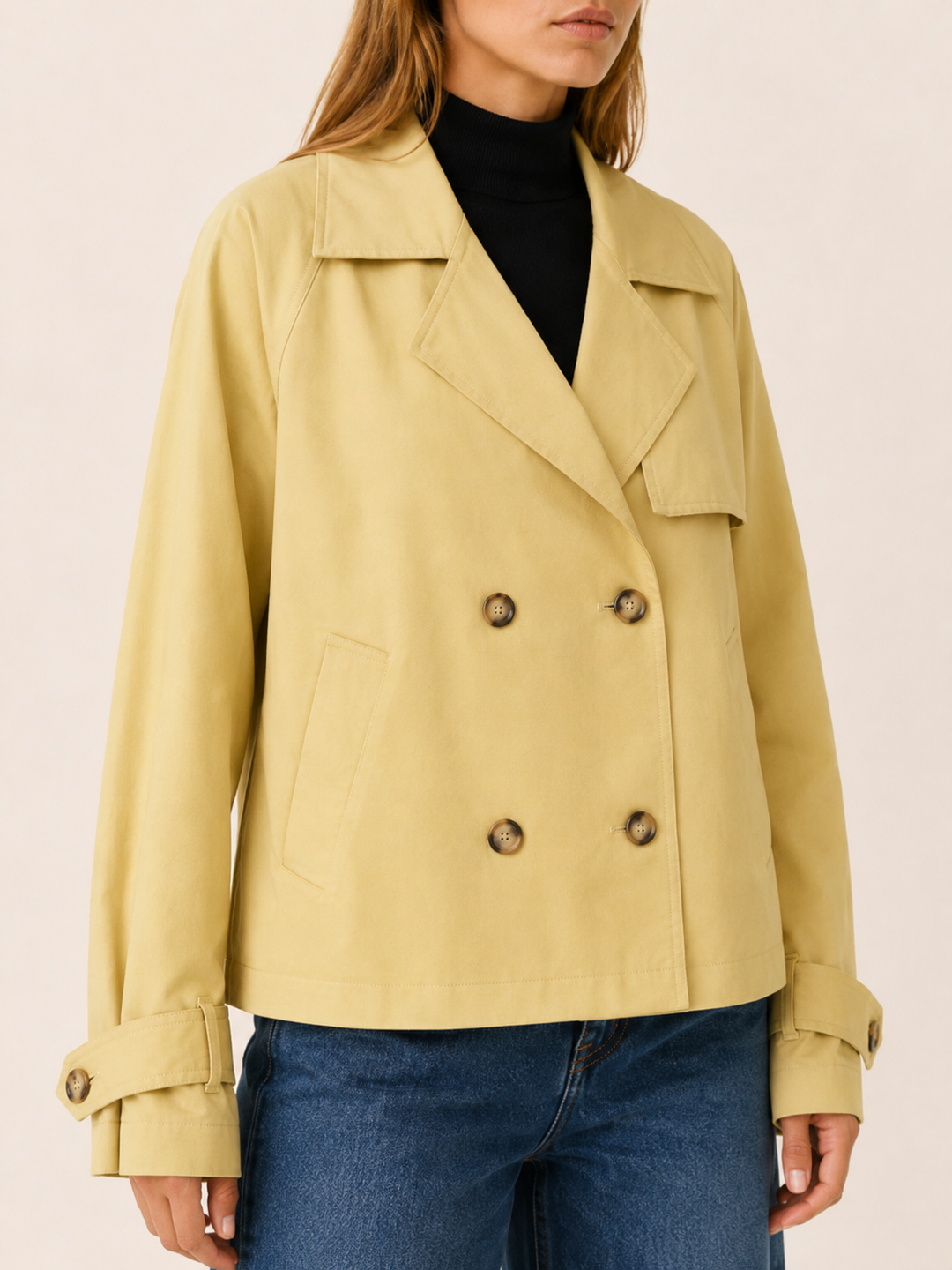 Nerissa™ | Short Trench Coat in Yellow