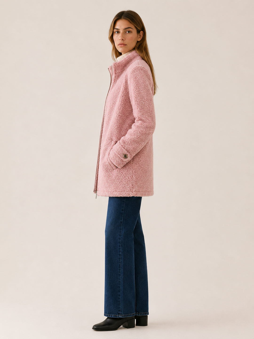 Nerys™ | Fleece Jacket with Zip Front and Stand Collar
