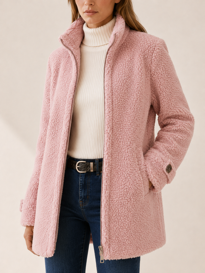 Nerys™ | Fleece Jacket with Zip Front and Stand Collar