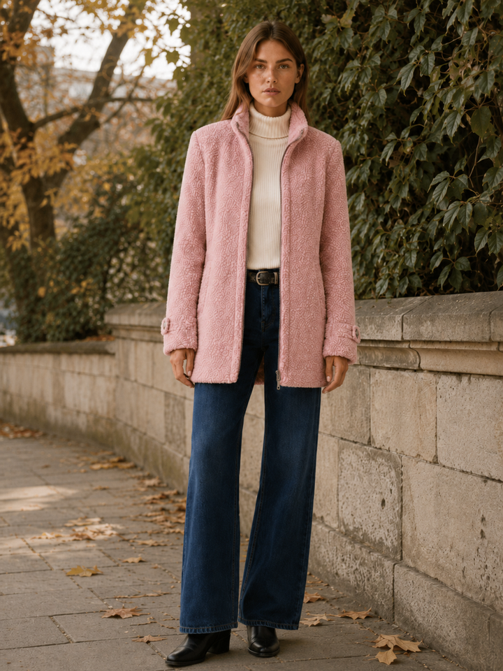 Nerys™ | Fleece Jacket with Zip Front and Stand Collar