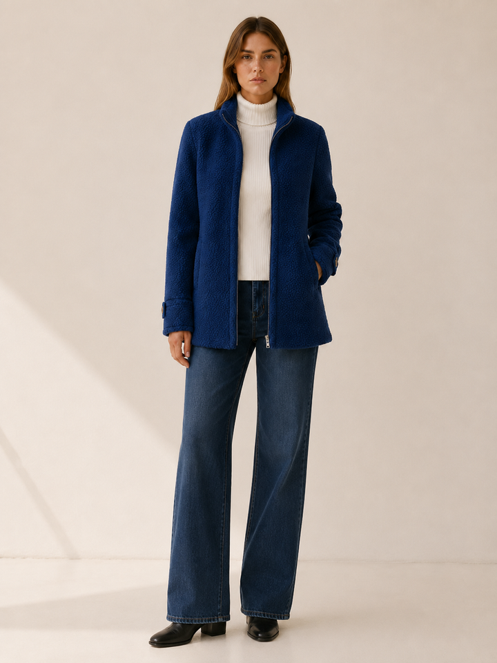 Nerys™ | Fleece Jacket with Zip Front and Stand Collar