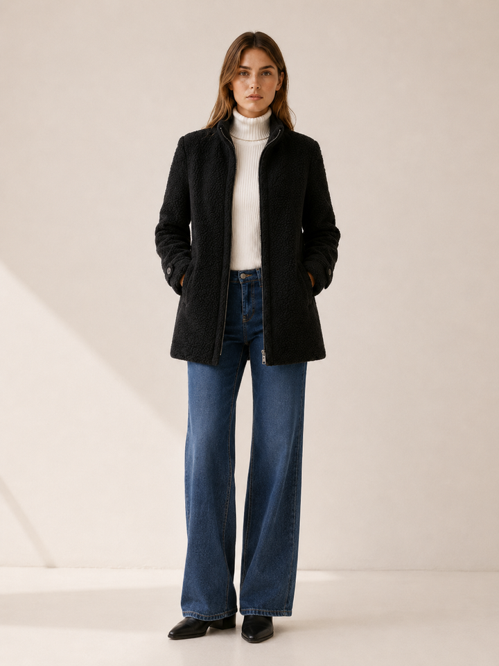 Nerys™ | Fleece Jacket with Zip Front and Stand Collar