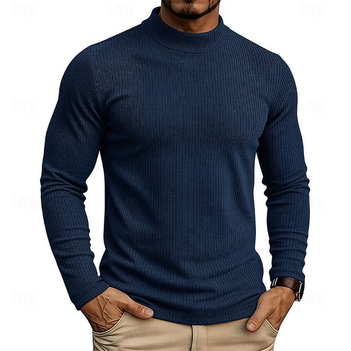 Atticus™ | Men's Ribbed Mock Neck Long Sleeve Top