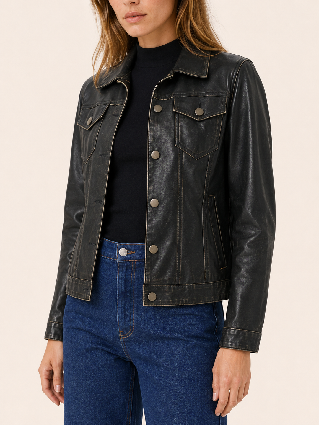 Noemi™ | Button-Front Shirt Jacket with Utility Pockets