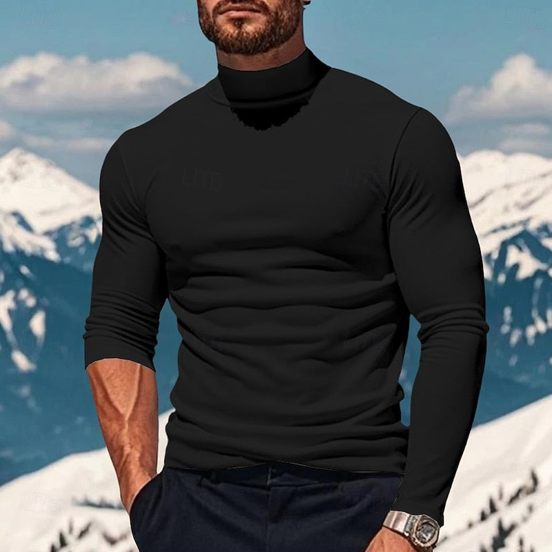 Brennan™ | Men's Mock Neck Long Sleeve Fitted Top