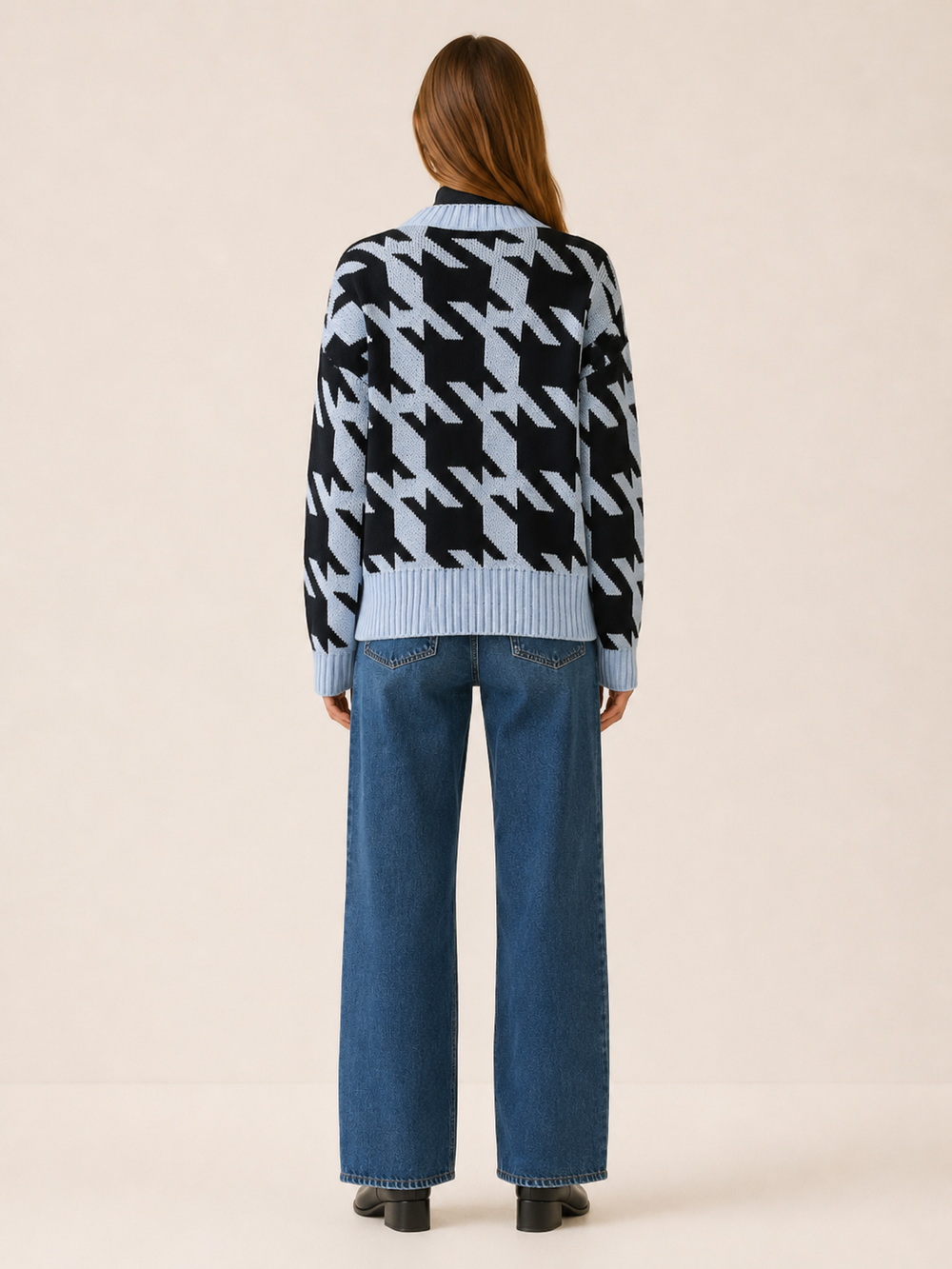 Odette™ | Houndstooth Cardigan with Button Front