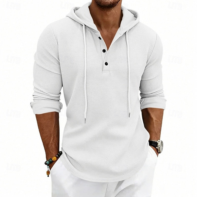 Barrett™ | Men's Hooded Long Sleeve Henley Shirt
