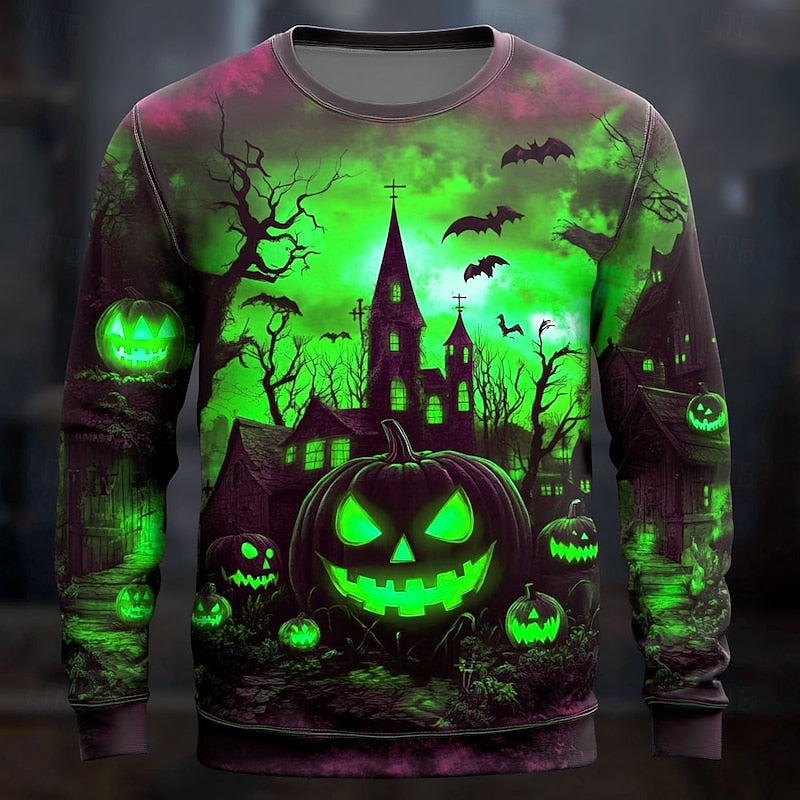 Merrick™ | Men's Halloween Graphic Print Crew Neck Sweatshirt