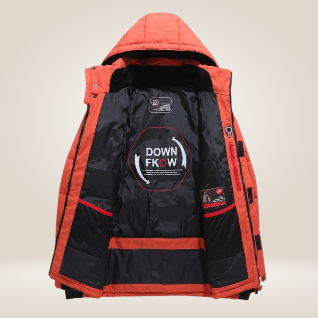 Emrys™ | Men's Hooded Puffer Jacket with Storm Flap
