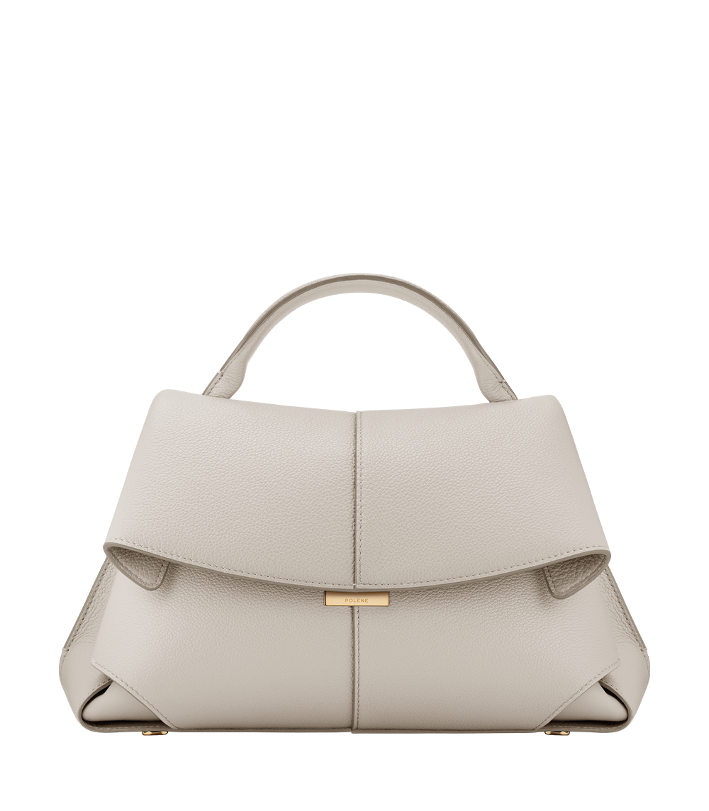 Odile™ | Textured Leather Top-Handle Bag – Chalk