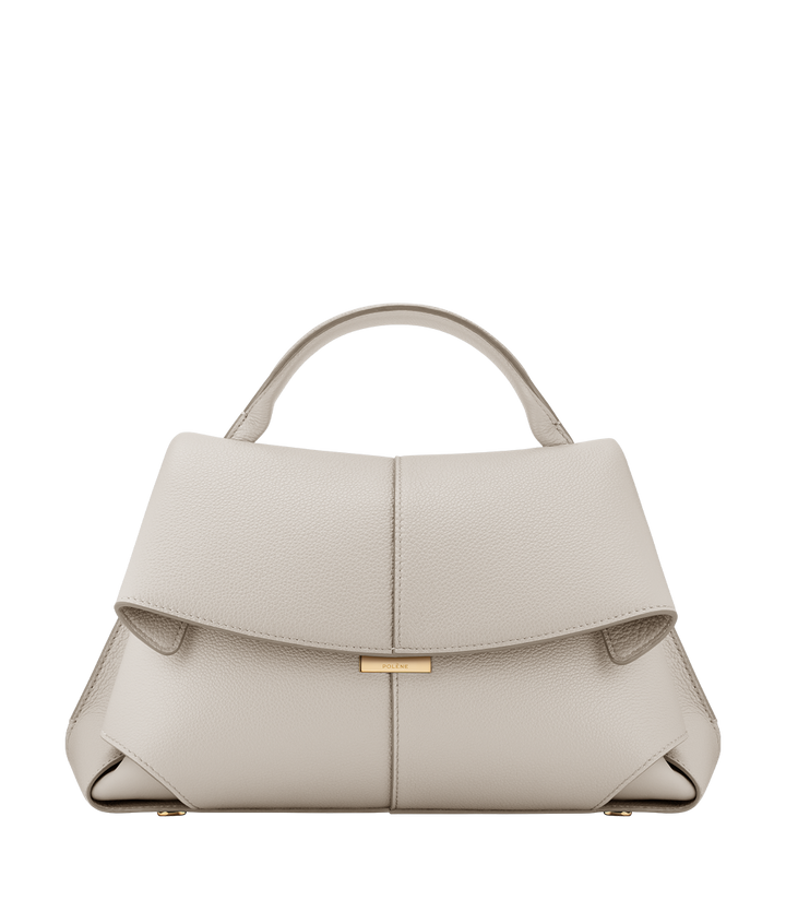 Odile™ | Textured Leather Top-Handle Bag – Chalk