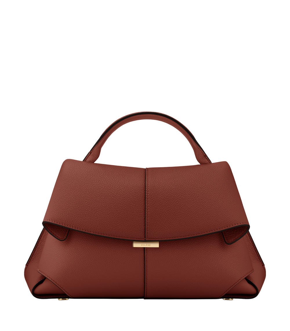 Odile™ | Textured Leather Top-Handle Bag – Red Clay