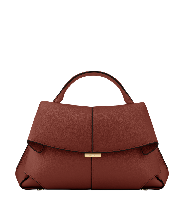 Odile™ | Textured Leather Top-Handle Bag – Red Clay