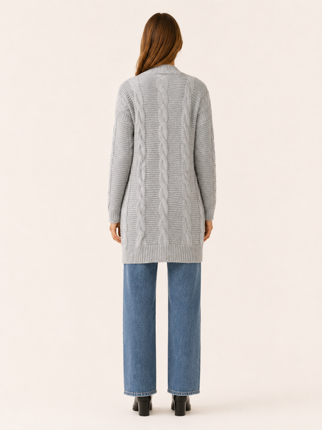 Petra™ | Textured Longline Open-Front Cardigan