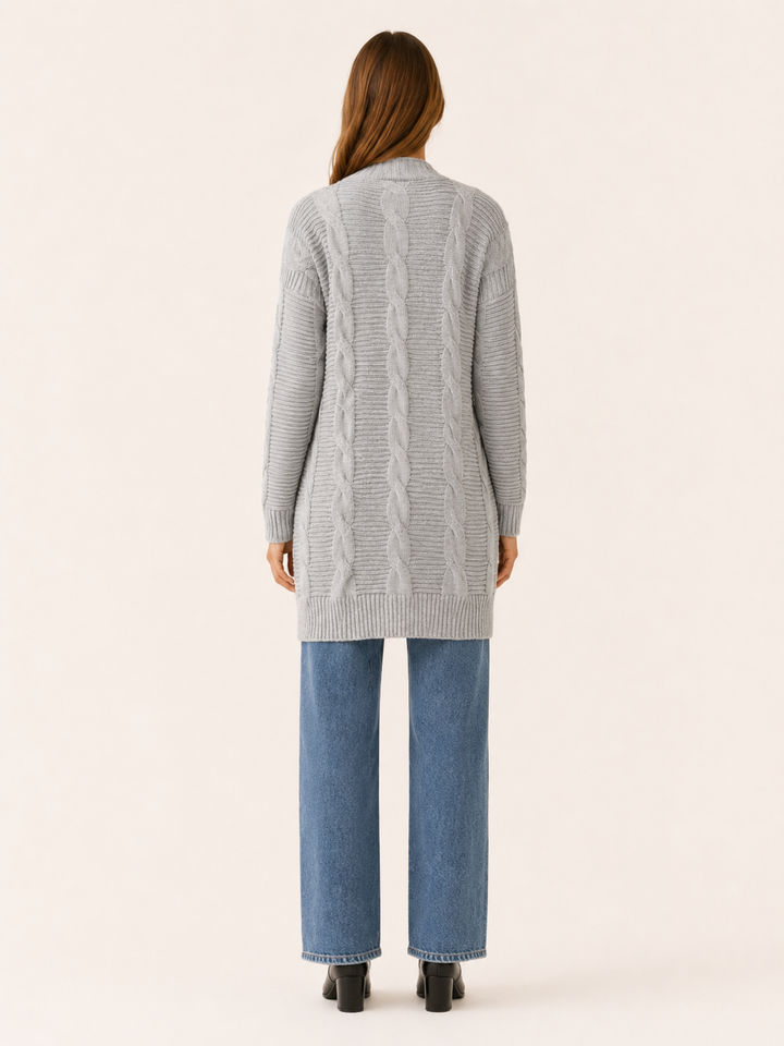 Petra™ | Textured Longline Open-Front Cardigan