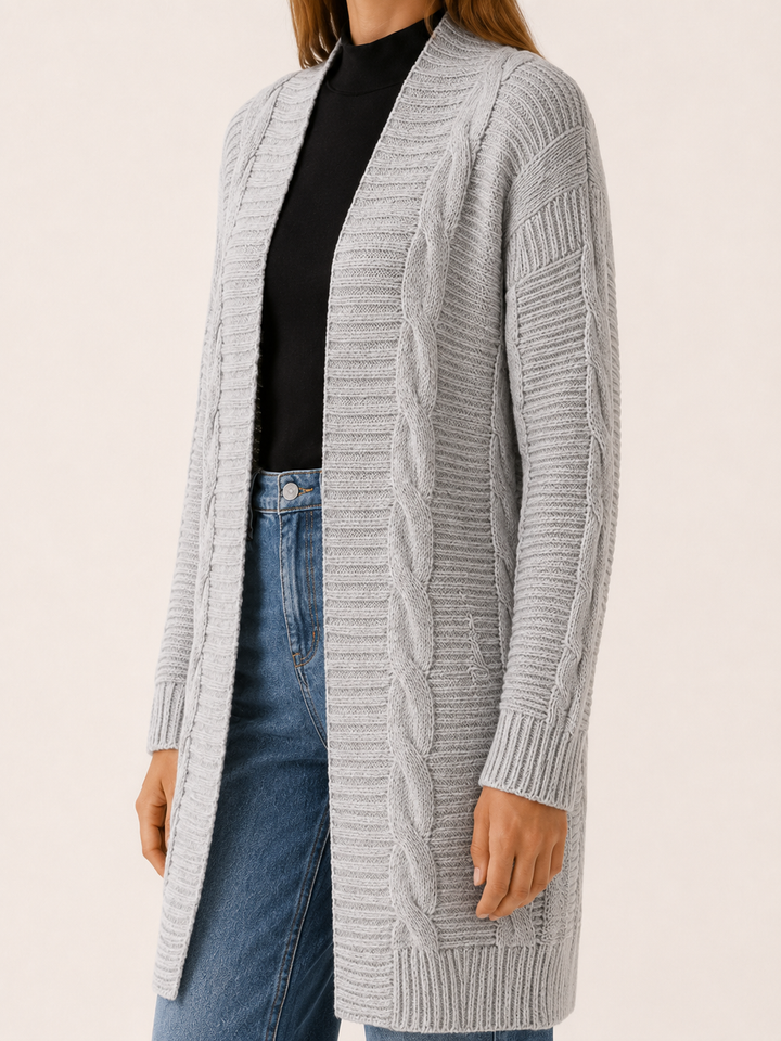 Petra™ | Textured Longline Open-Front Cardigan