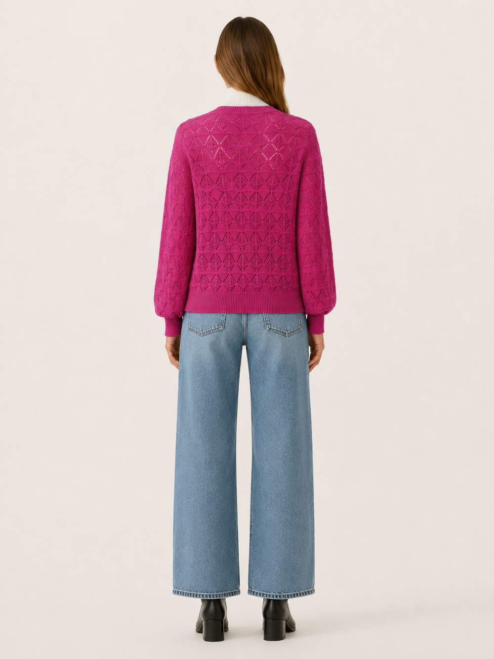 Phoebe™ | Openwork V-Neck Cardigan with Buttons
