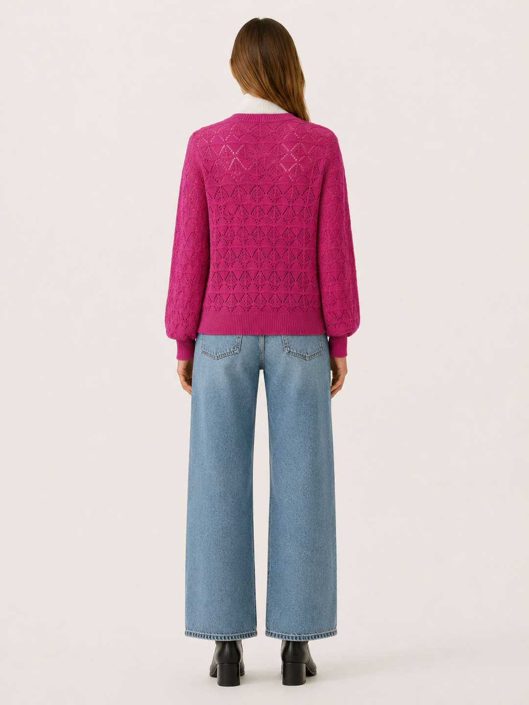 Phoebe™ | Openwork V-Neck Cardigan with Buttons