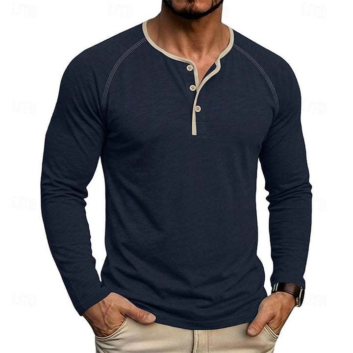 Bennett™ | Men's Raglan Sleeve Button Henley Shirt