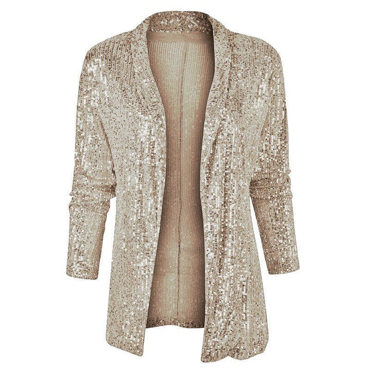 Prisca™ | Women's Sequin Long Open Front Cardigan