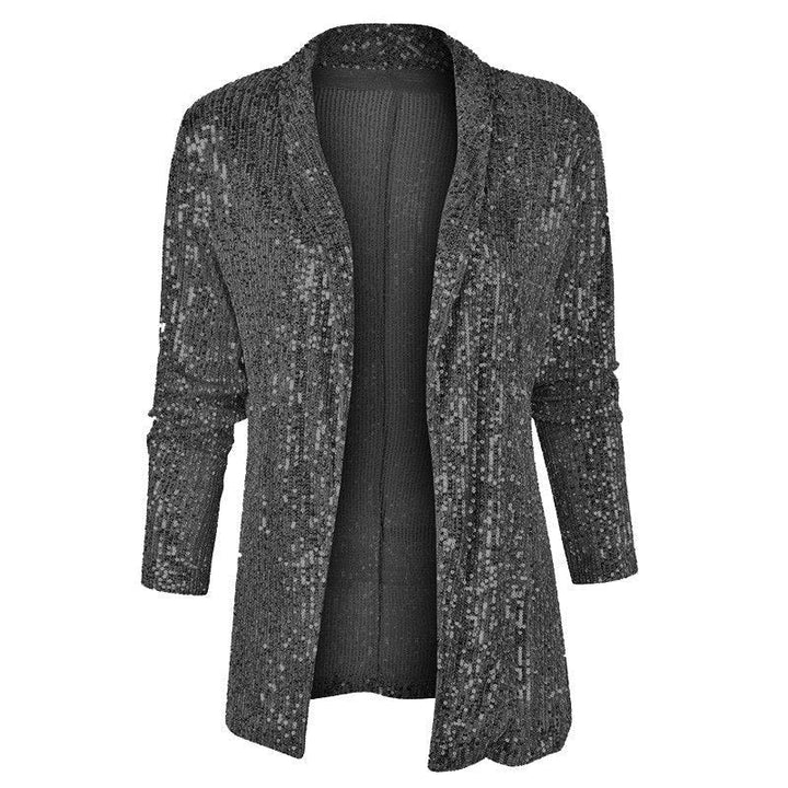Prisca™ | Women's Sequin Long Open Front Cardigan
