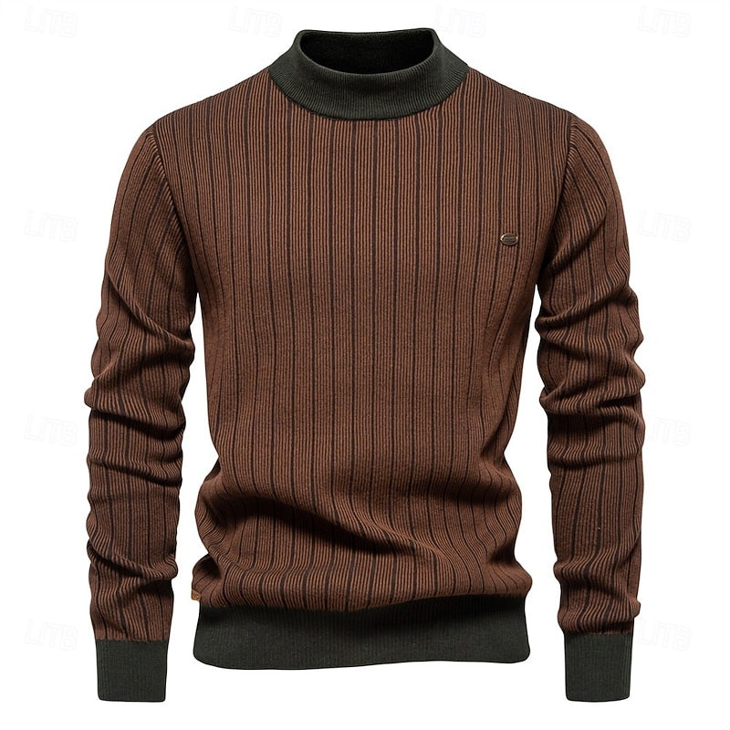 Emeric™ | Men's Ribbed Mock Neck Pullover Sweater