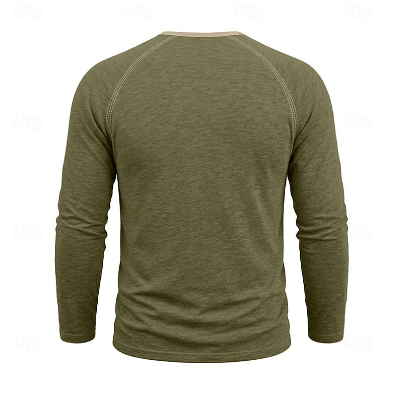 Bennett™ | Men's Raglan Sleeve Button Henley Shirt
