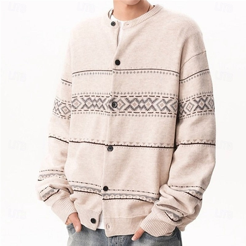 Niall™ | Men's Christmas Pattern Button Cardigan