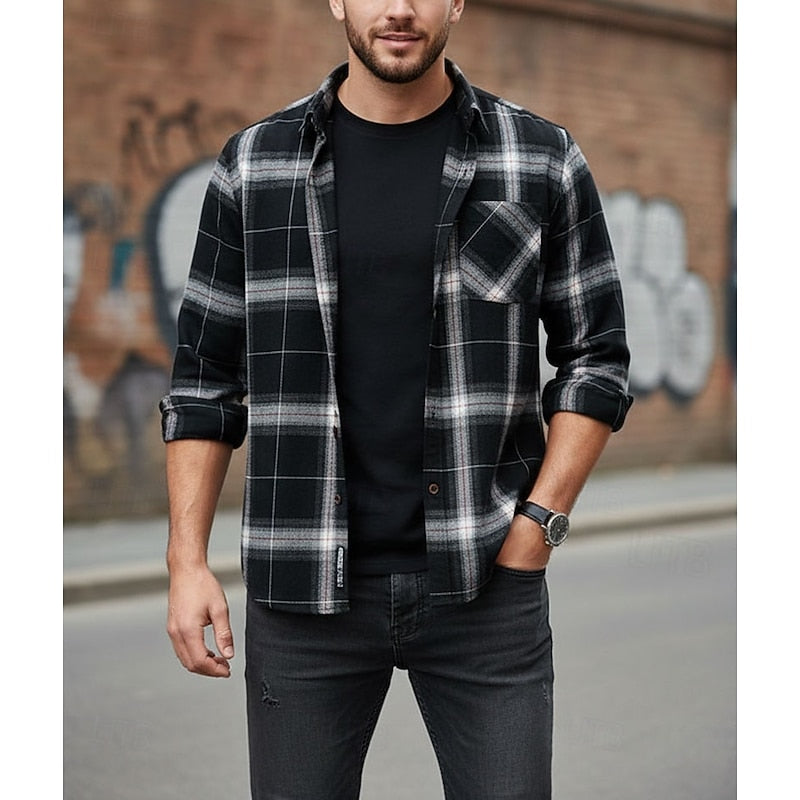 Halstead™ | Men's Classic Checked Button-Front Overshirt
