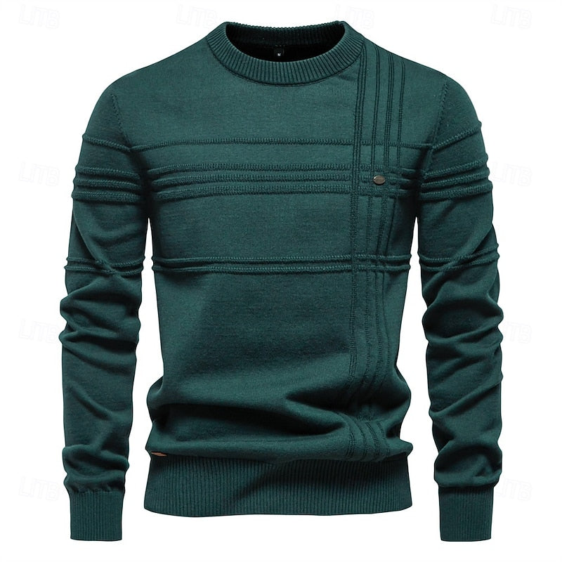 Cyril™ | Men's Textured Crew Neck Knit Sweater
