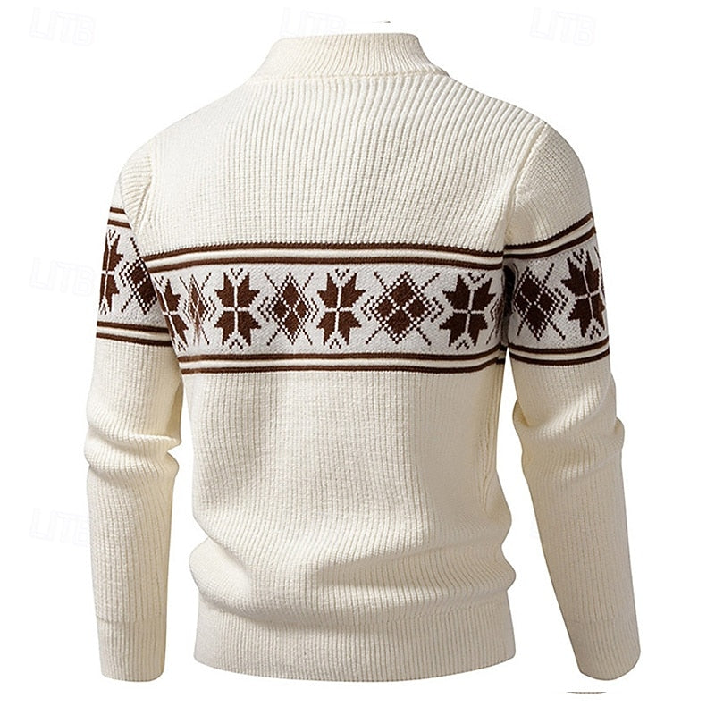 Remington™ | Men's Fair Isle Stand Collar Zip Cardigan