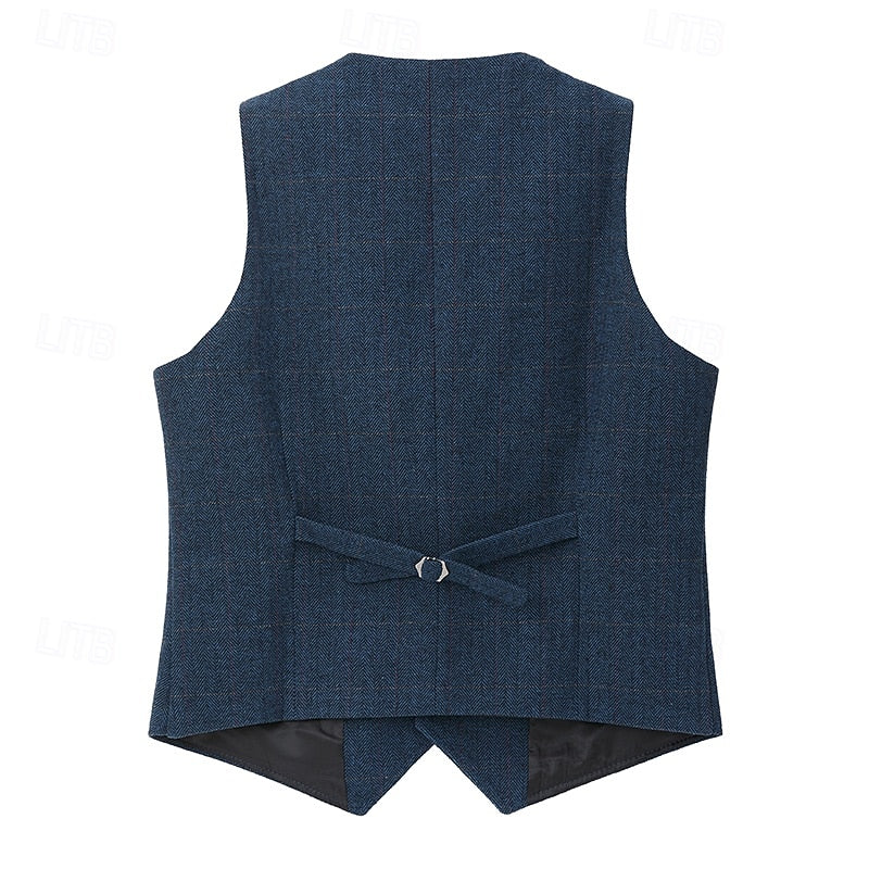 Jasper™ | Men's Herringbone V-Neck Waistcoat