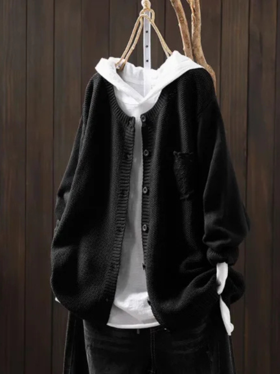 Merrilyn™ | Women's Oversized Embroidered Pocket Knit Cardigan