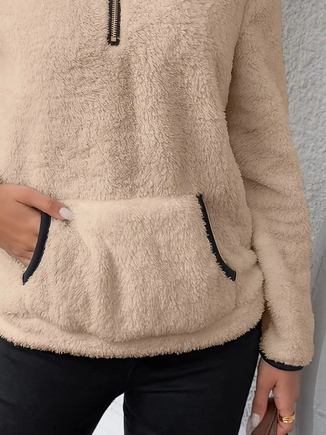 Rohesia™ | Women's Sherpa Half Zip Pullover with Kangaroo Pocket