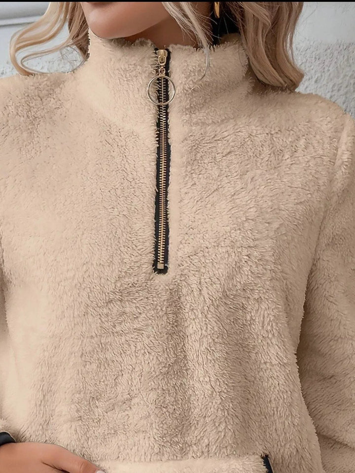 Rohesia™ | Women's Sherpa Half Zip Pullover with Kangaroo Pocket