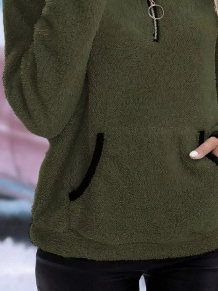 Rohesia™ | Women's Sherpa Half Zip Pullover with Kangaroo Pocket