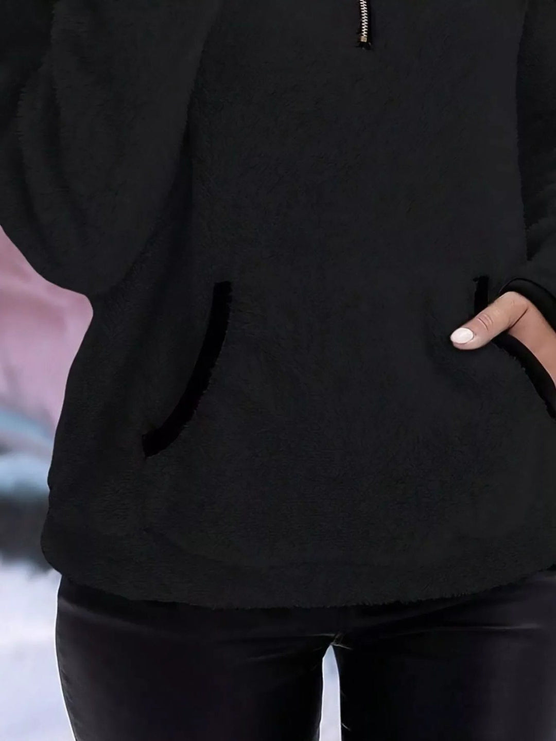 Rohesia™ | Women's Sherpa Half Zip Pullover with Kangaroo Pocket