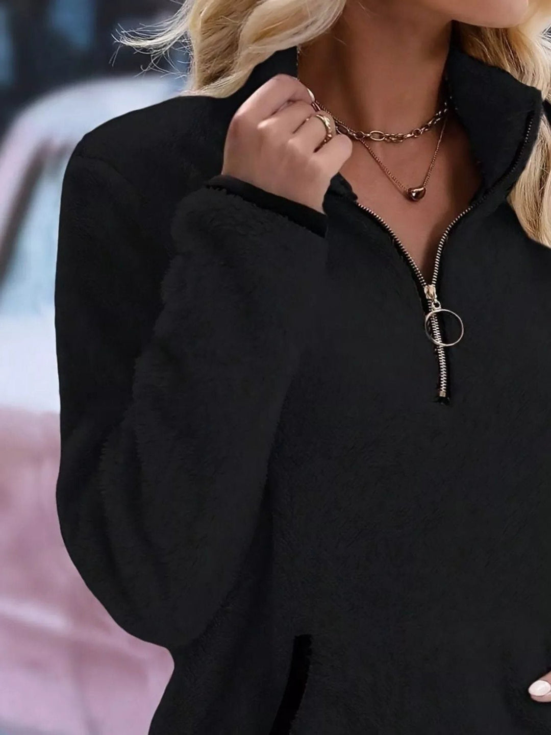 Rohesia™ | Women's Sherpa Half Zip Pullover with Kangaroo Pocket