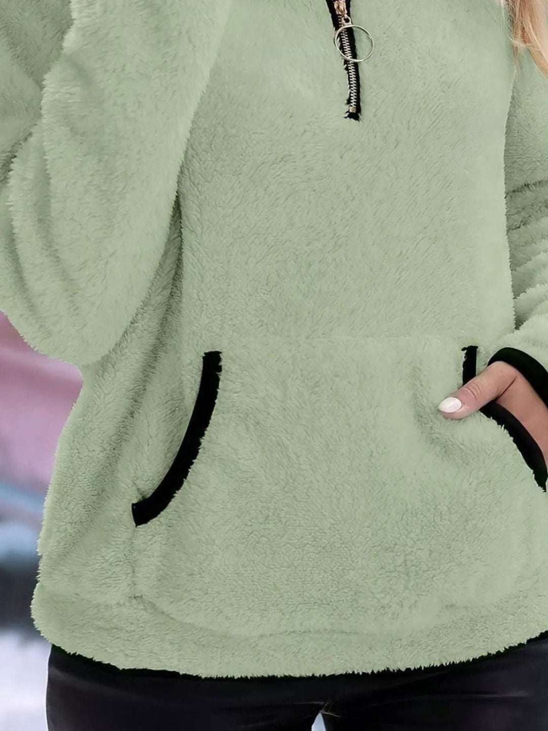 Rohesia™ | Women's Sherpa Half Zip Pullover with Kangaroo Pocket