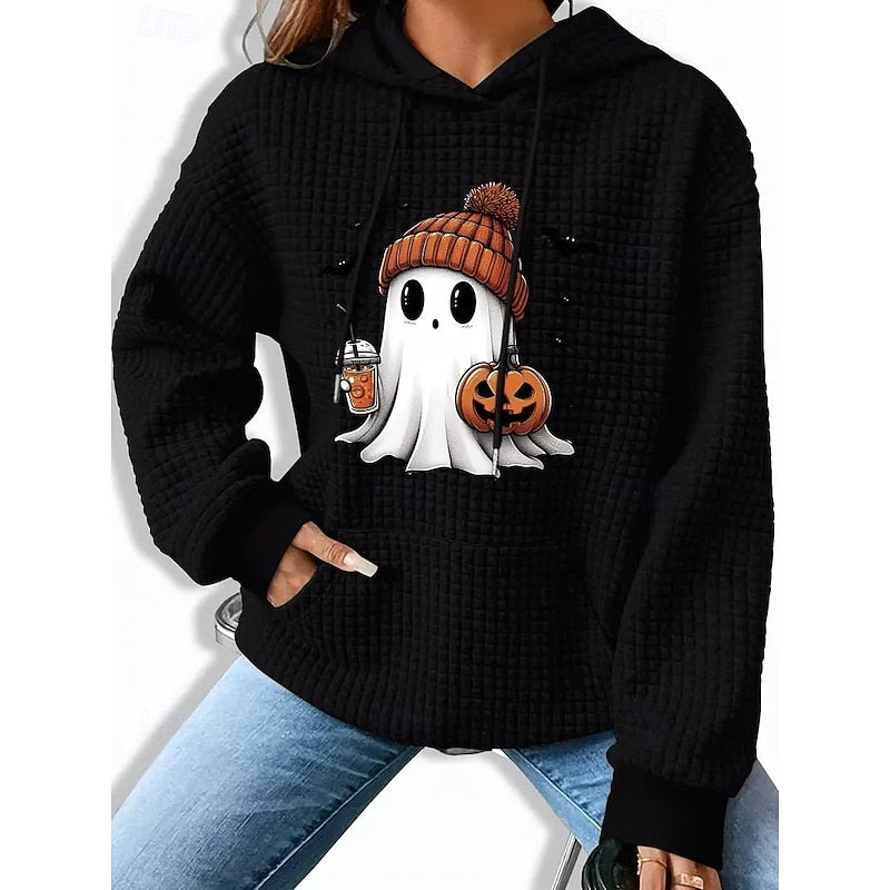 Petronella™ | Women's Halloween Ghost Print Hoodie