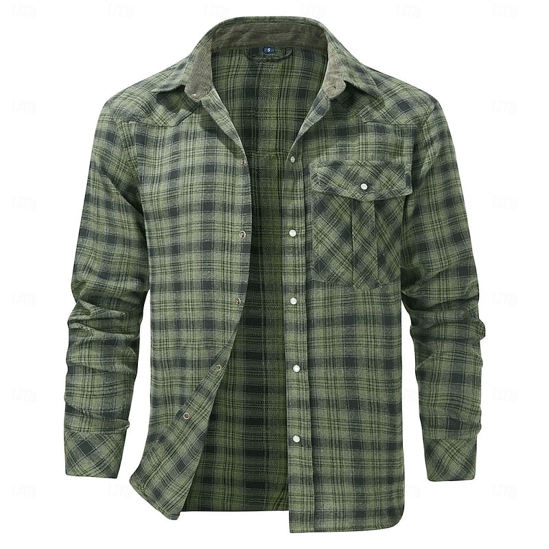 Dashiell™ | Men's Lined-Collar Plaid Overshirt