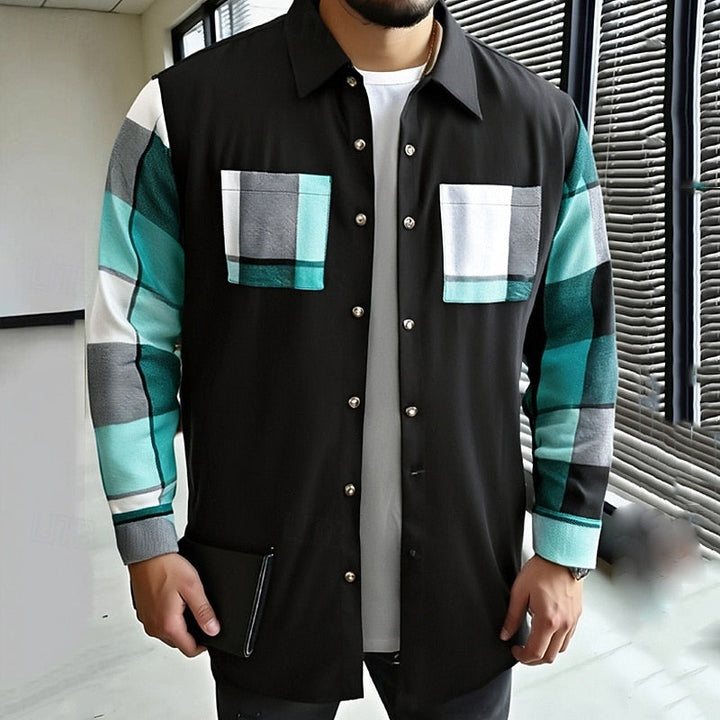 Draven™ | Men's Patchwork Lapel Shirt Jacket