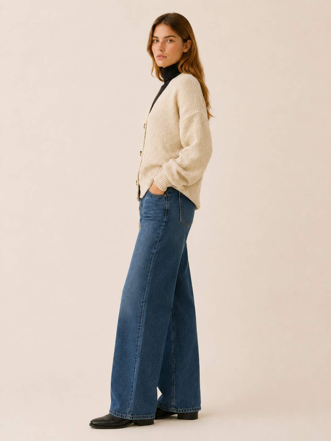 Romy™ | Oversized V-Neck Cardigan with Buttons