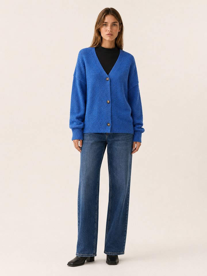 Romy™ | Oversized V-Neck Cardigan with Buttons