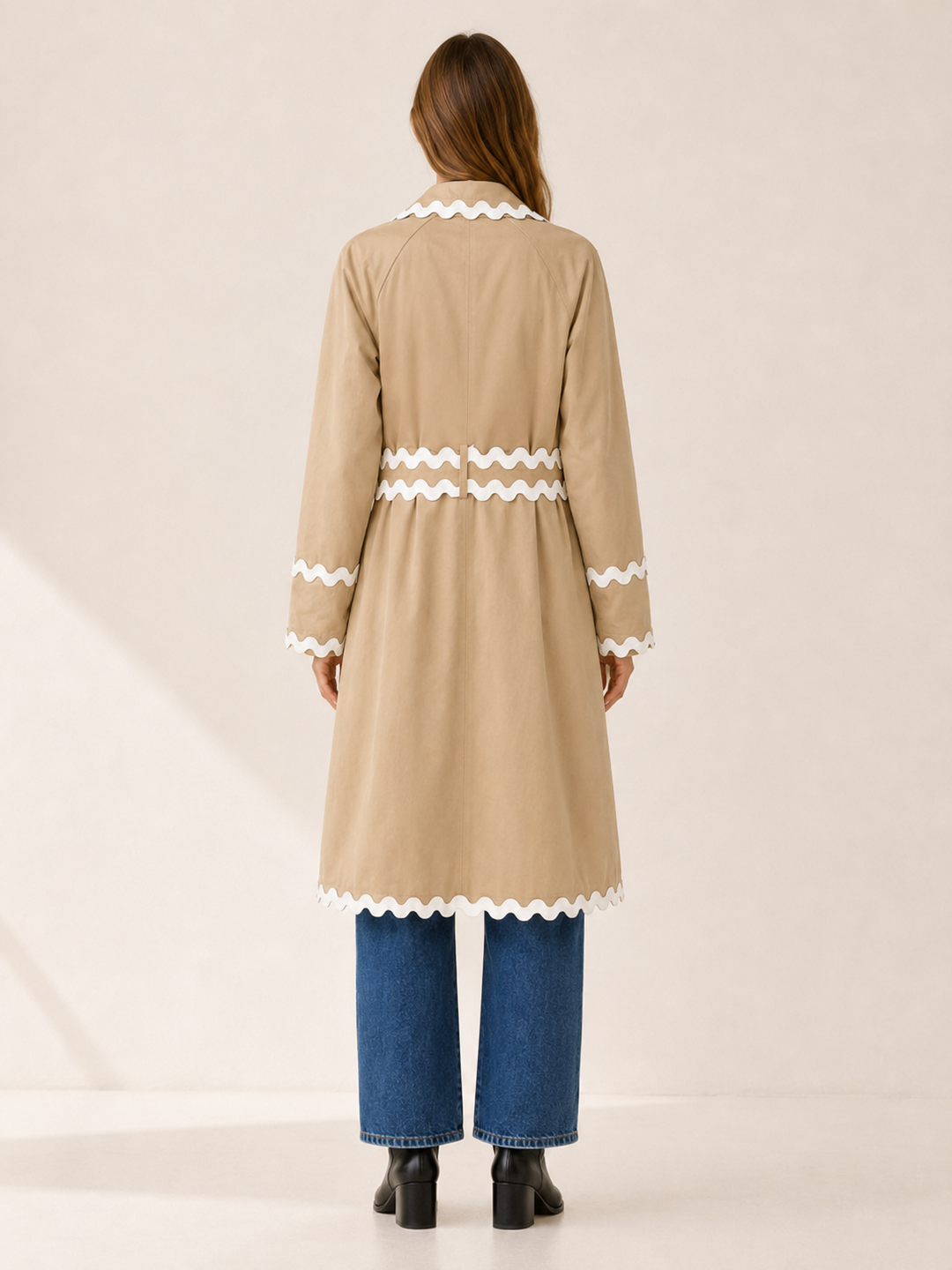 Rosalie™ | Scalloped-Trim Double-Breasted Trench