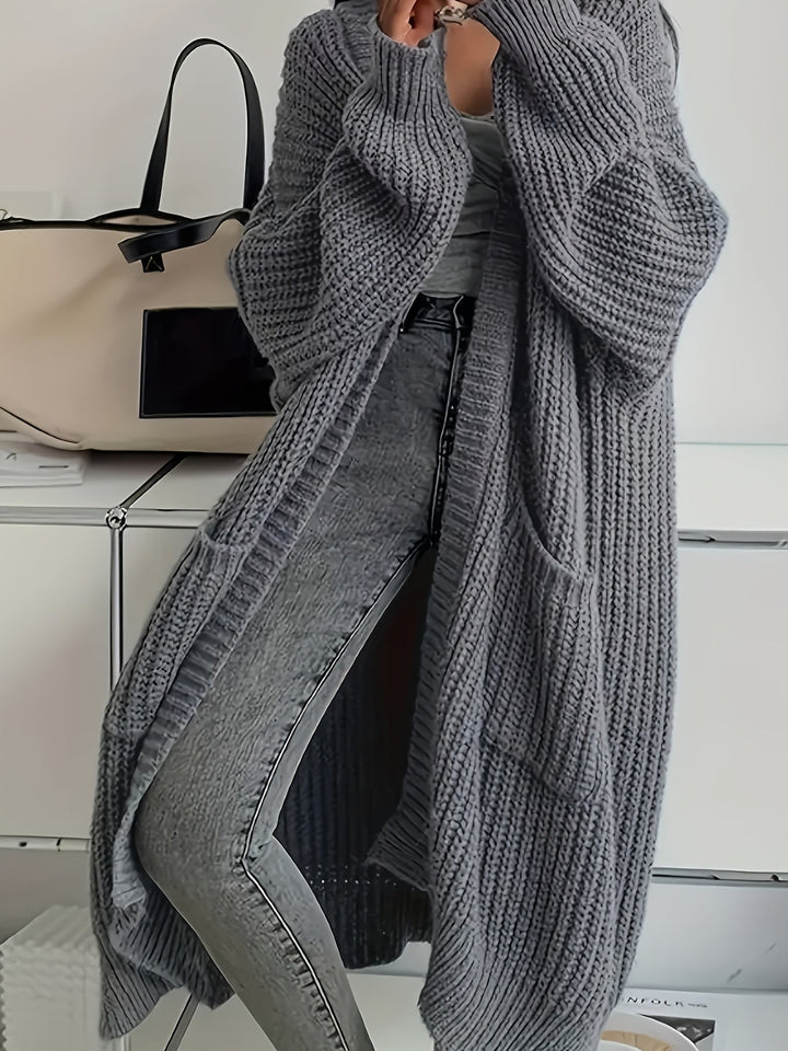 Elva™ | Women's Oversized Longline Open Front Ribbed Cardigan