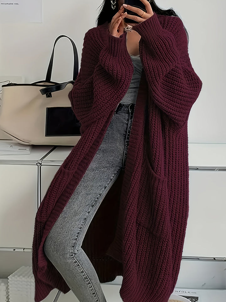 Elva™ | Women's Oversized Longline Open Front Ribbed Cardigan