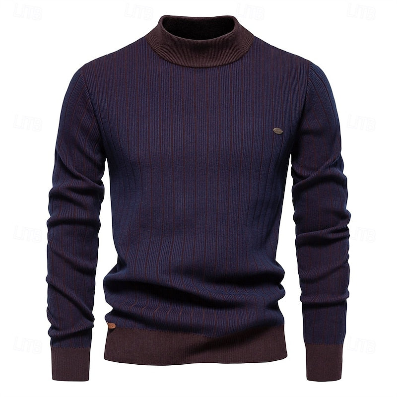 Emeric™ | Men's Ribbed Mock Neck Pullover Sweater
