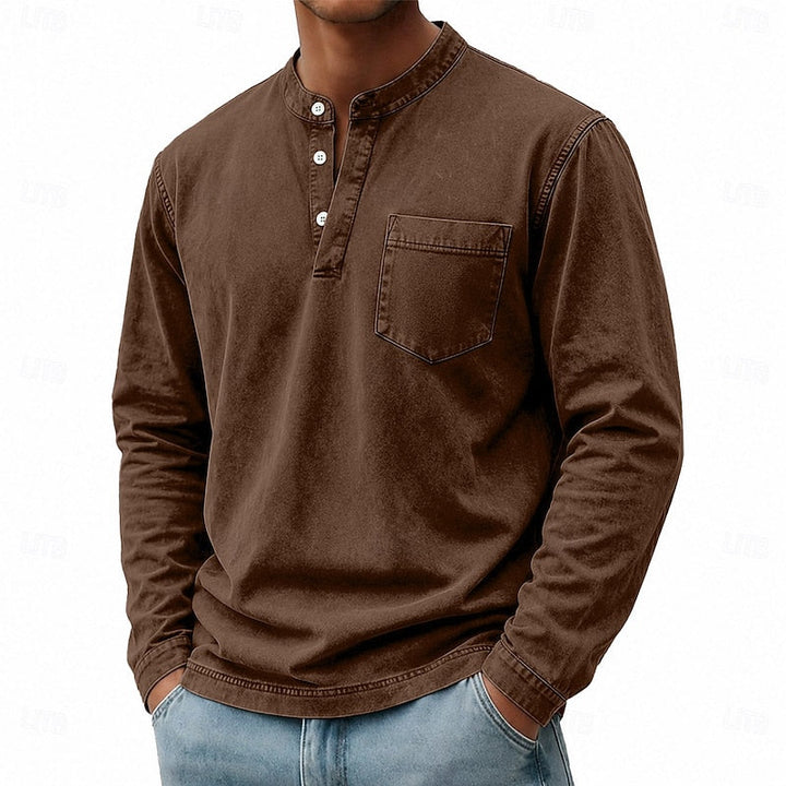 Caspian™ | Men's Washed Chest-Pocket Henley Shirt