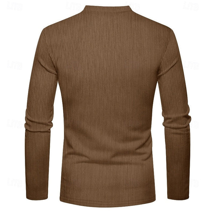 Anders™ | Men's Ribbed Long Sleeve Henley Shirt
